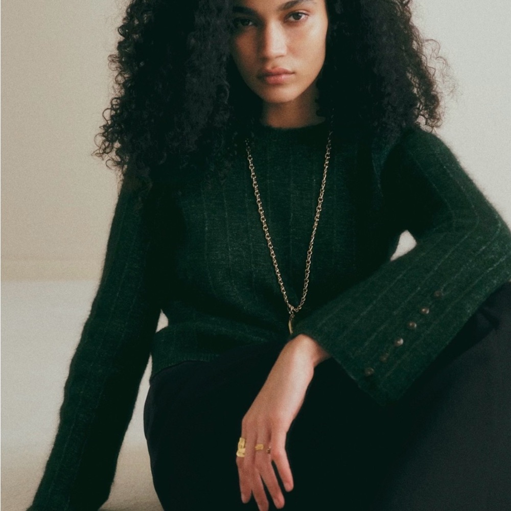 NWT Sézane Joyce Jumper Dark Green